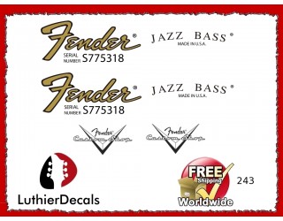 Fender Jazz Bass Guitar Decal #243